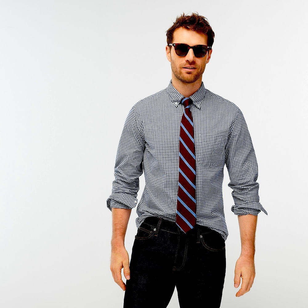 Stretch Wash shirt organic cotton classic gingham